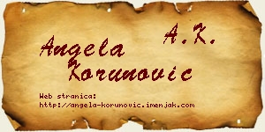 Angela Korunović vizit kartica